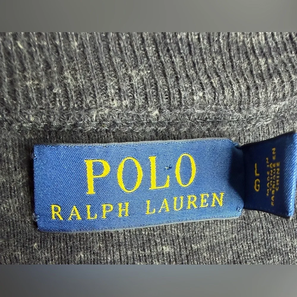 Polo Ralph Lauren Men's L Gray 100% Cotton Pullover Crewneck Sweater Nantucket